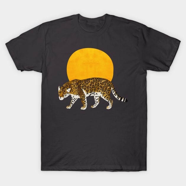 Big cat - leopard and sunset T-Shirt by grafart